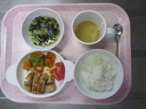 ふんわりつくね焼き かぼちゃ含め煮 味噌汁 ごはん